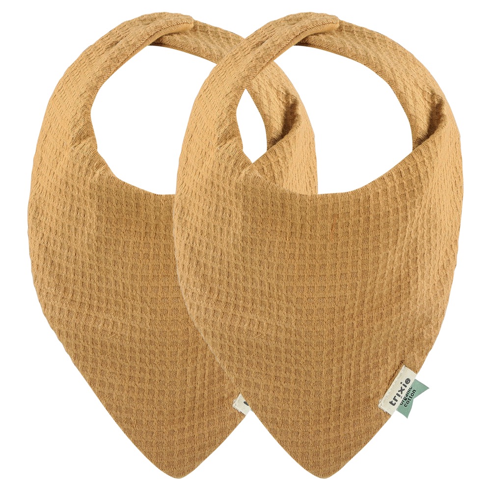 Bavoir bandana 2-pack mix - Cocoon Caramel